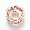 Brass Micro Pave Cubic Zirconia Cabochon Connector Open Back Settings ZIRC-G116-20RG-2