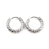 Non-Tarnish 304 Stainless Steel Grooved Hoop Earrings EJEW-M218-01A-P-6
