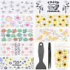 CREATCABIN 8Pcs 8 Styles Flower & Butterfly UV Transfer Sticker for Glass Cup DIY-CN0003-01B-1