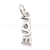 Rack Plating Brass Cubic Zirconia Charms KK-K270-25P-2