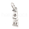 Rack Plating Brass Cubic Zirconia Charms KK-K270-25P-2