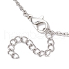 Glass Faceted Teardrop Pendant 304 Stainless Steel Cable Pendant Necklaces for Women NJEW-JN05297-5