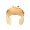 304 Stainless Steel Heart Open Cuff Rings RJEW-C095-04G-3