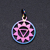 Chakra Theme Ion Plating(IP) 201 Stainless Steel Charms STAS-T054-JN403Q-3-1