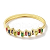 Brass Pave Colorful Glass Hinged Bangles for Women BJEW-Z061-07D-2