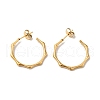 Ion Plating(IP) Bamboo Joint Ring 304 Stainless Steel Stud Earrings EJEW-A081-20G-1