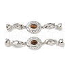 Brass Micro Pave Clear Cubic Zirconia Fold Over Clasps KK-U059-39P-1