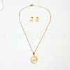 Ring with Word Love & Heart Stainless Steel Stud Earrings & Pendant Necklaces Sets for Women ST0185-1