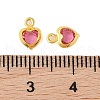 Heart Rack Plating Brass Glass Pendants X-KK-S385-01G-03-3