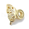 Rack Plating Brass Micro Pave Clear Cubic Zirconia Beads KK-U014-13G-2