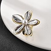 Flower Brass Finger Rings for Women RJEW-S622-01GP-2