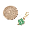 Clover Alloy Enamel Pendant Decorations HJEW-JM03117-3