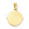 PVD Vacuum Plating 304 Stainless Steel with Capri Blue Rhinestones Pendants STAS-G261-14G-2