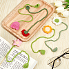 CRASPIRE 5Pcs 5 Styles Woolen Yarn Crochet Plant Bookmarks AJEW-CP0007-95A-4