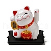 Plastic Solar Powered Japanese Lucky Cat Figurines DJEW-K023-01C-2