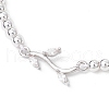 Brass Clear Cubic Zirconia Branch Link Bracelets BJEW-JB11897-3