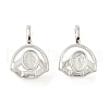Rack Plating Brass Pendants Cabochon Settings KK-A217-03P-1