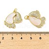 Brass Micro Pave Clear Cubic Zirconia Pendants KK-K365-20G-3