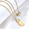304 Stainless Steel Rolo Chain Pendant Necklaces NJEW-S444-01G-02-1