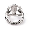 Enamel Skull with Coffin Finger Ring RJEW-H109-05AS-3