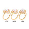 Brass Micro Pave Clear Cubic Zirconia Adjustable Ring Settings KK-T076-17G-7