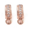 Rack Plating Brass Micro Pave Cubic Zirconia Tube Bails KK-Z052-01RG-1