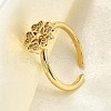 Brass Micro Pave Clear Cubic Zirconia Cuff Rings for Women RJEW-H247-27G-1