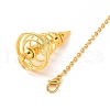 Brass Cable Chain Coil Dowsing Pendulums HJEW-D004-01G-3