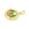 Brass Enamel Pendants KK-Z101-09G-F02-2