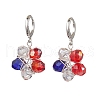 Brass Glass Leverback Earrings EJEW-TA00622-2