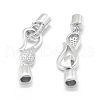 Rhodium Plated 925 Sterling Silver Fold Over Clasps STER-L055-069P-3