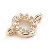 Brass Micro Pave Cubic Zirconia Letter Links ZIRC-I042-16G-O-3