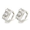 Brass Micro Pave Cubic Zirconia Cuff Earrings EJEW-C104-042P-1