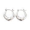 Non-Tarnish Chunky Rhombus 304 Stainless Steel Hoop Earrings for Women EJEW-C067-02P-1