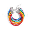 Bohemia Style Alloy Plastic Seed Beaded Multi-strand Bracelets for Women FS-WG3BE3B-02-2