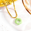 5-Petal Flower Acrylic Pendant Necklaces FS-WG916E3-04-1