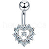 Clear Cubic Zirconia Belly Button Rings WG9960A-07-1