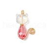 Cat Shape Glass Pendants PALLOY-JF03718-01-3