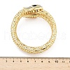 Snake Alloy Rhinestone Bangles for Women BJEW-G085-01G-02-5