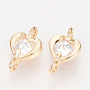 Brass Cubic Zirconia Links ZIRC-Q002-155G-1