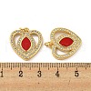 Brass Micro Pave Cubic Zirconia with Synthetic Turquoise Pendants KK-K356-24A-G-3
