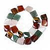 Natural Green Aventurine & Rose Quartz & & Red Agate & Tiger Eye Beads Strands G-S364-092-2
