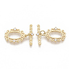 Brass Micro Pave Clear Cubic Zirconia Toggle Clasps X-KK-T051-24G-NF-3