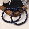 Natural Lapis Lazuli(Dyed) Beaded Stretch Bracelets BJEW-F202-04-3