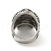 316 Stainless Steel Skull with Cross Finger Ring RJEW-C030-02D-AS-3