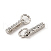 Brass Micro Pave Grade AAA Cubic Zirconia Charms ZIRC-P067-11P-I-NR-3
