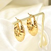 304 Stainless Steel Oval Hoop Earrings EJEW-Q011-12G-5