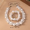 Plastic Imitation Pearl Round Beaded Necklace & Bracelets Sets FS-WG85D91-01-4