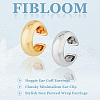 FIBLOOM 6Pcs 4 Style Alloy Plain Cuff Earrings Set EJEW-FI0001-59-4
