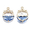 Faceted Transparent Glass Pendants GLAA-T020-18-3